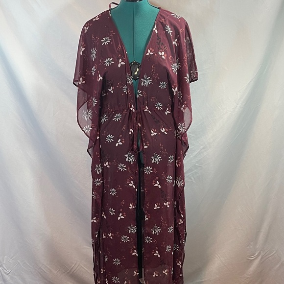 free press Other - Free Press Burgundy Floral Kimono
